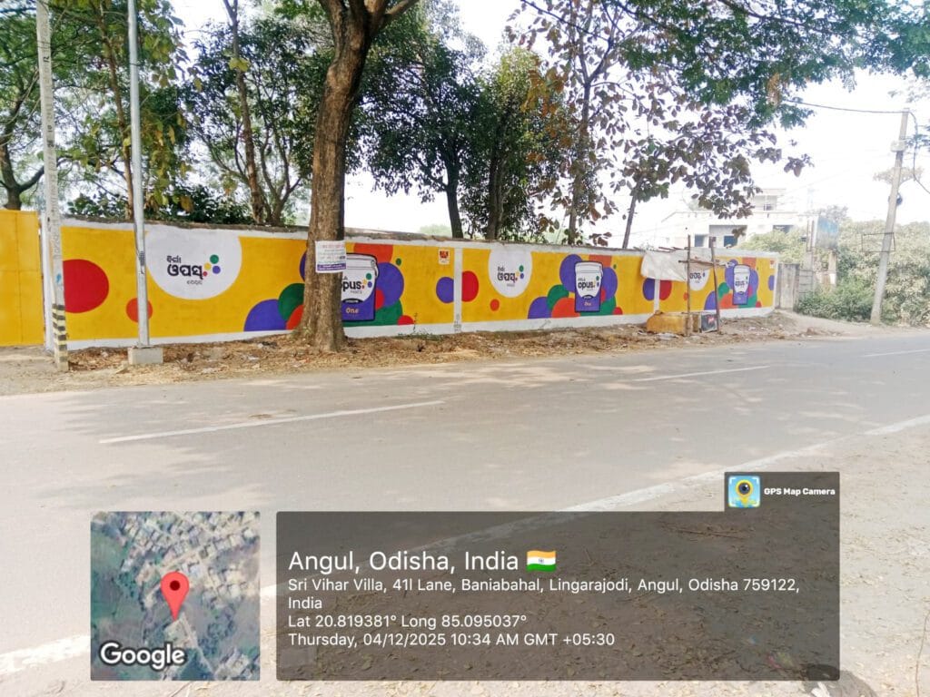 Birla Opus exterior wall painting work for outdoor brand promotion.